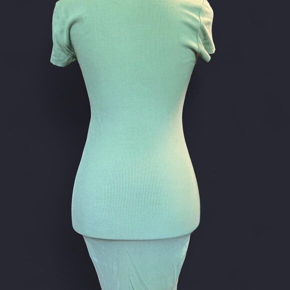 Vintage Y2K Guess Women's Green Mini T-shirt Dress Rhinestone mcbling Small - Picture 3 of 7